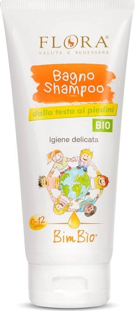2 X Shampoo Bambini Delicato Flora Bagno Bimbio, 200 ml - Ideale per la Pelle Sensibile dei Bambini
