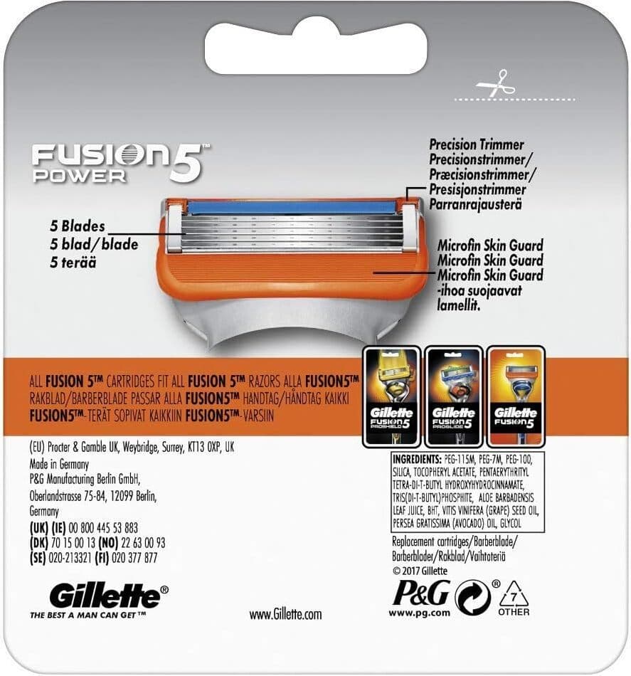 Lame di Ricambio Gillette Fusion 5 Power X5 - Confezione Multipack