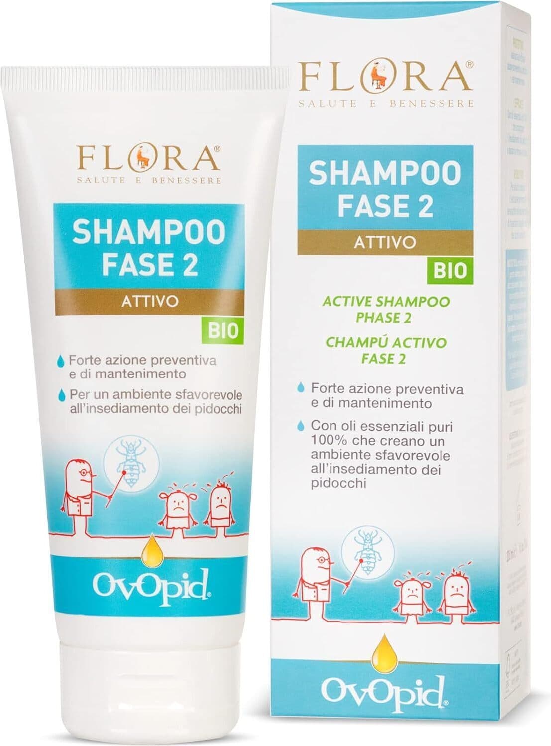 2 X Shampoo Antipediculosi Protettivo e Efficace 200 ml - Fase 2 - Ideale per Prevenire l'Insediamento dei Pidocchi, Risolutivo