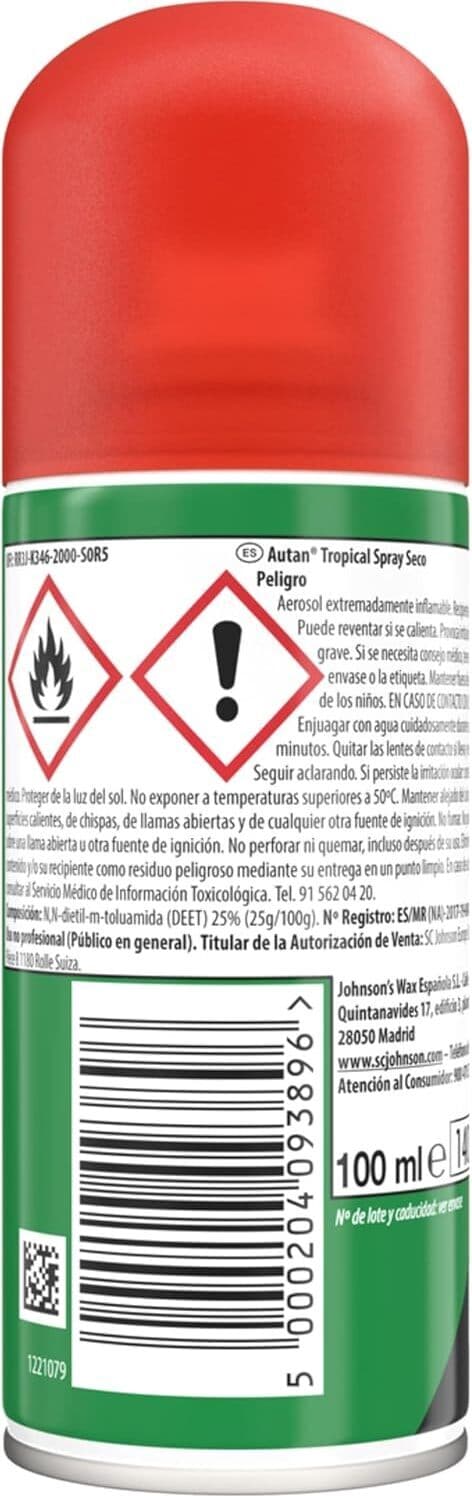 Autan Tropical Mosquito Repelent Spray Dry 100ml 