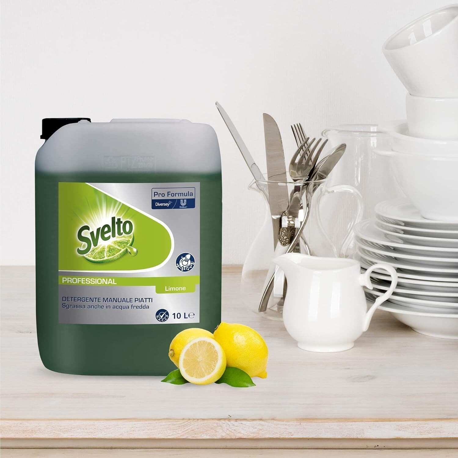Detergente Piatti Professionale Svelto Svelto Più Limone - Formula Concentrata per Lavaggio a Mano - 10 Litri