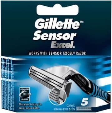 Lame di ricambio Gillette Sensor Excel - Pacco da 5 - Compatibilità Universale con Rasoio Sensor Excel