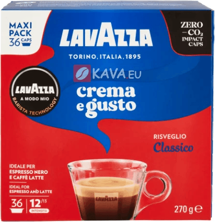 Lavazza Crema e Gusto Classico Capsule Compatibili A Modo Mio - Confezione da 36 Capsule, 270g - Caffè Intenso e Cremoso